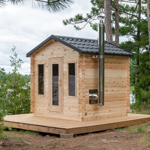 CT Georgian Cabin Sauna – Outdoor 4-Person Sauna with Modern Heating & Luxury Design-Dundalk Leisurecraft-InHouse Wellness