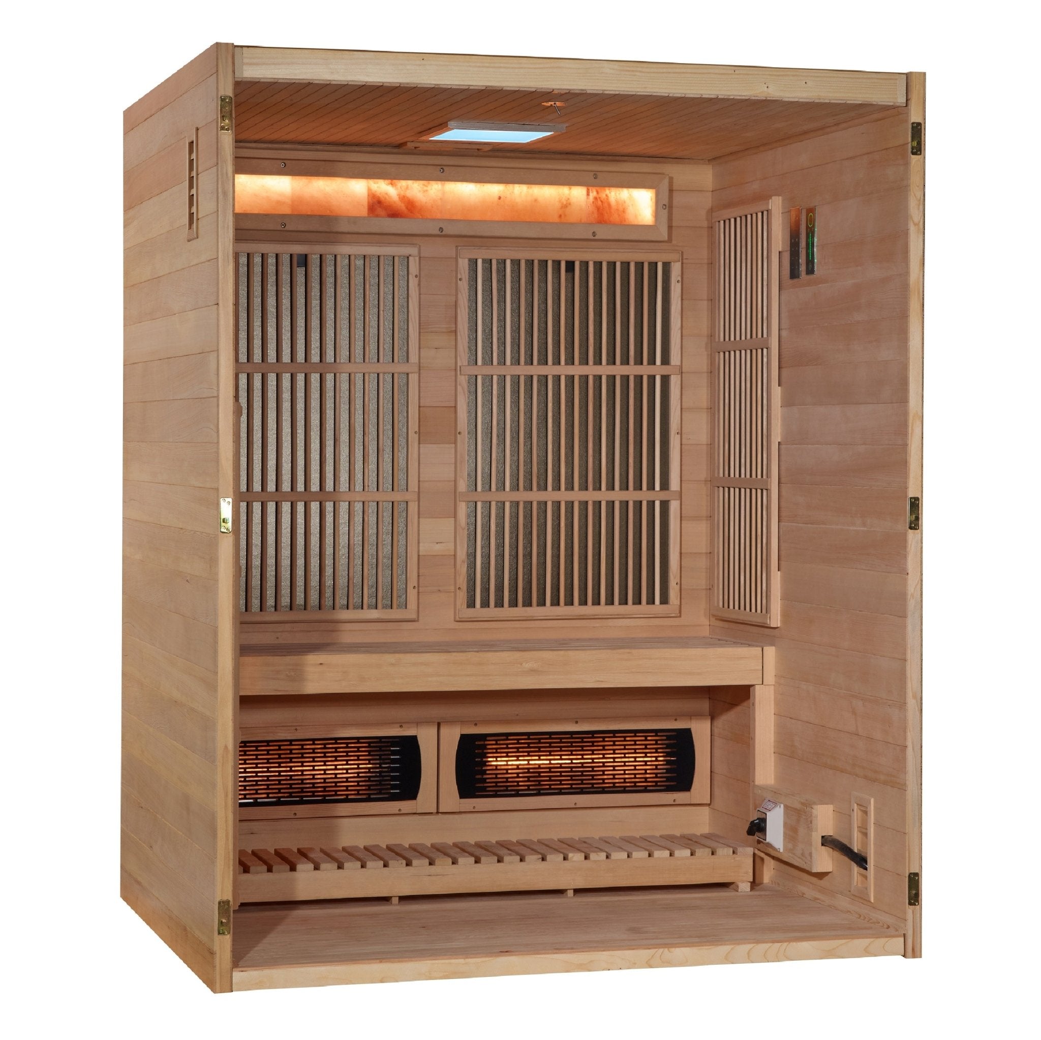 Golden Designs 2025 Soria 3-Person Hybrid Sauna – Full Spectrum Infrared & Harvia Stove-Golden Designs Inc-InHouse Wellness