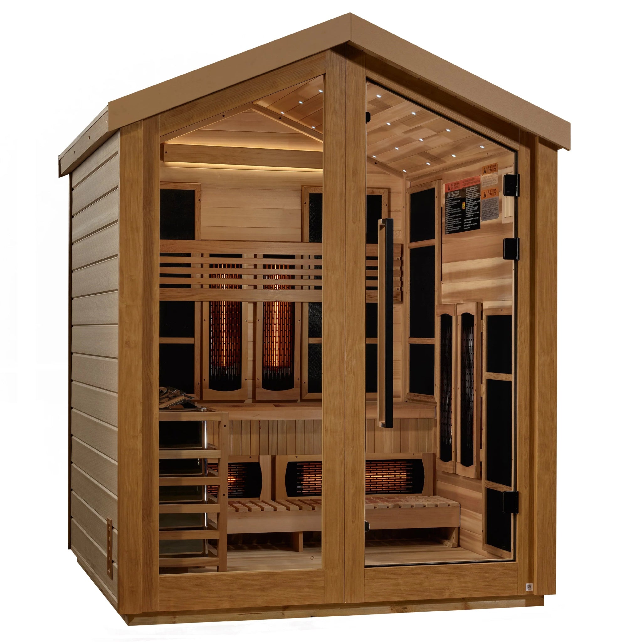 Golden Designs Loviisa 3 Person Hybrid Outdoor Sauna – Canadian Red Cedar Interior-Golden Designs Inc-InHouse Wellness