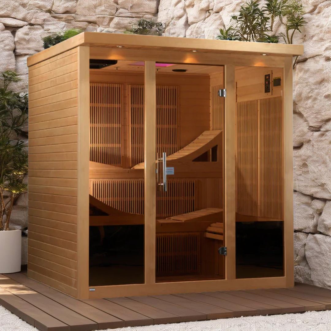 Golden Designs Monaco GDI-6996-01 Near Zero EMF 6-Person FAR Infrared Sauna-Golden Designs Inc-InHouse Wellness