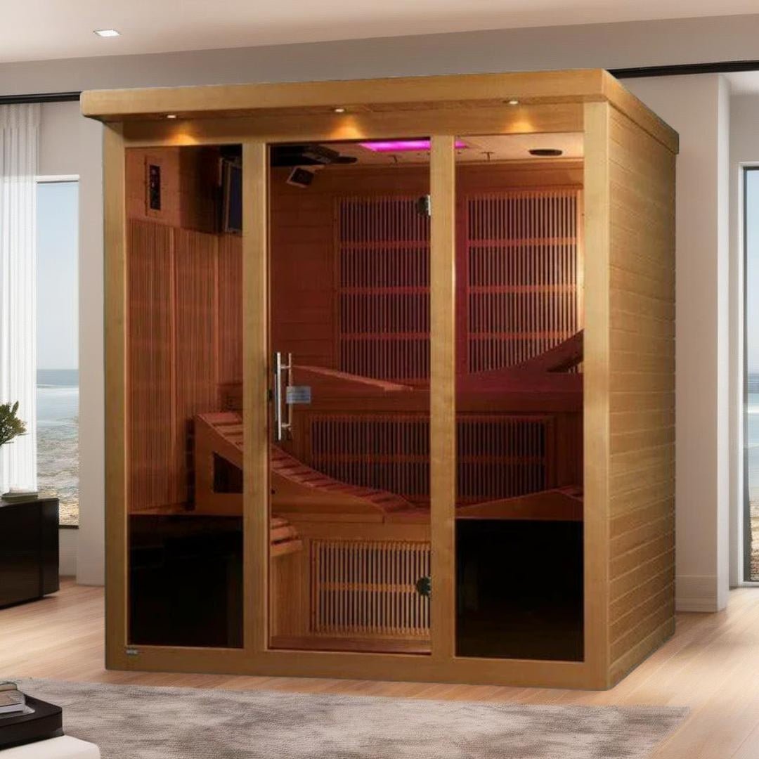 Golden Designs Monaco GDI-6996-01 Near Zero EMF 6-Person FAR Infrared Sauna-Golden Designs Inc-InHouse Wellness