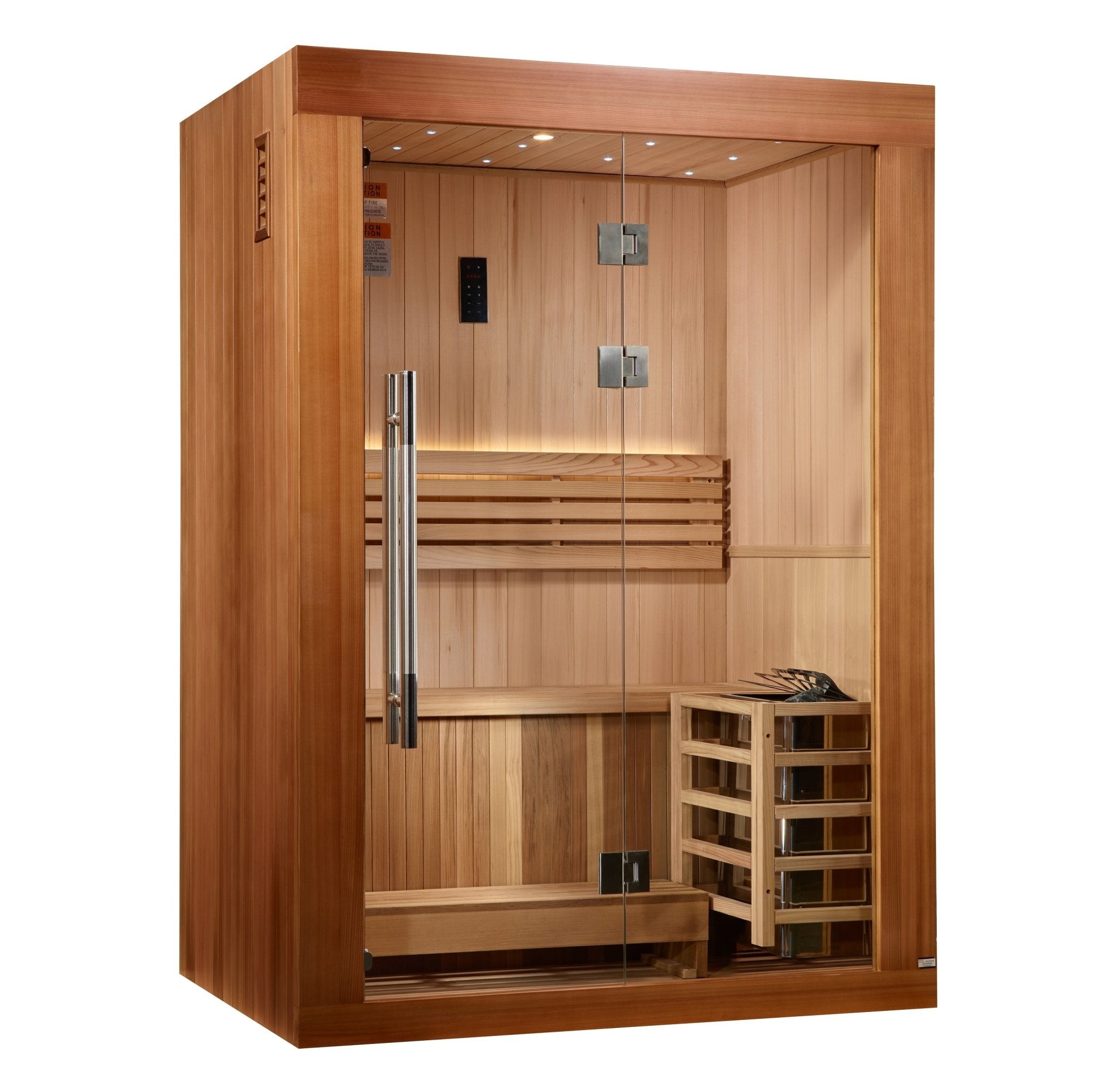 Golden Designs "Sundsvall Edition" 2 Person Traditional Sauna - Canadian Red Cedar Interior and Pacific Premium Clear Cedar Exterior-Golden Designs Inc-InHouse Wellness