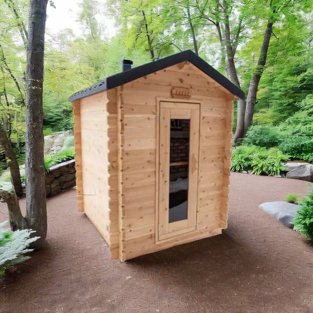 LeisureCraft Granby 2-3 Person Outdoor Sauna – Premium Cedar Cabin Design-Dundalk Leisurecraft-InHouse Wellness