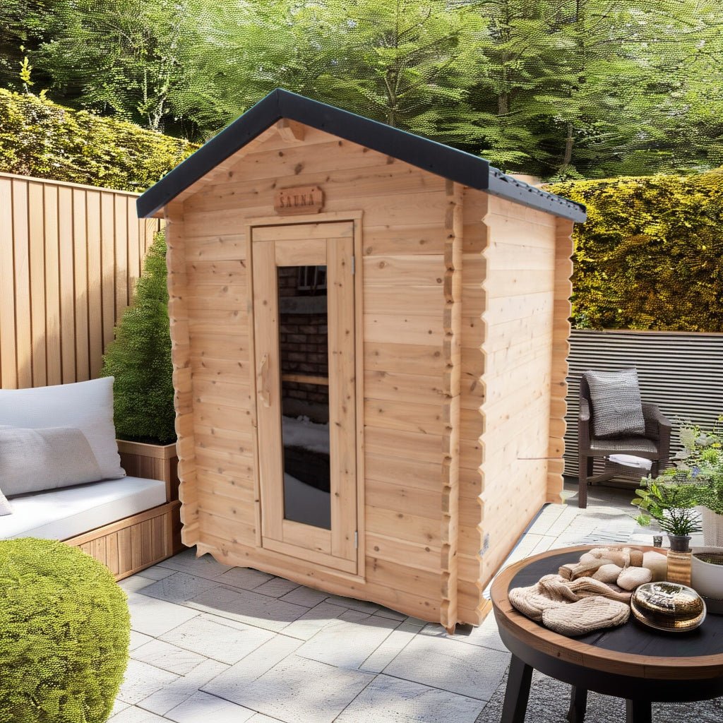 LeisureCraft Granby 2-3 Person Outdoor Sauna – Premium Cedar Cabin Design-Dundalk Leisurecraft-InHouse Wellness
