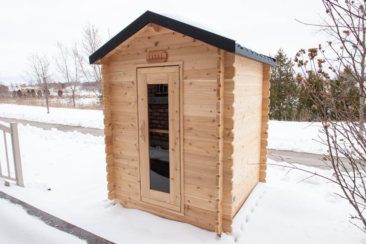 LeisureCraft Granby 2-3 Person Outdoor Sauna – Premium Cedar Cabin Design-Dundalk Leisurecraft-InHouse Wellness