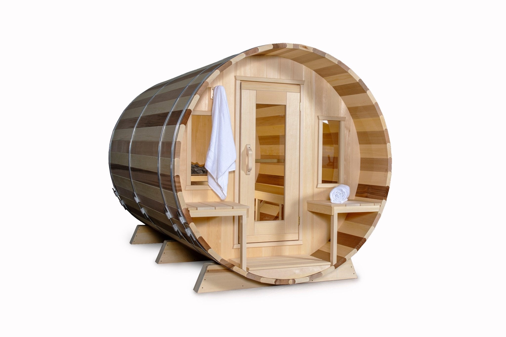 LeisureCraft Tranquility Barrel Sauna for up to 8 People | Premium Canadian Cedar-Dundalk Leisurecraft-InHouse Wellness