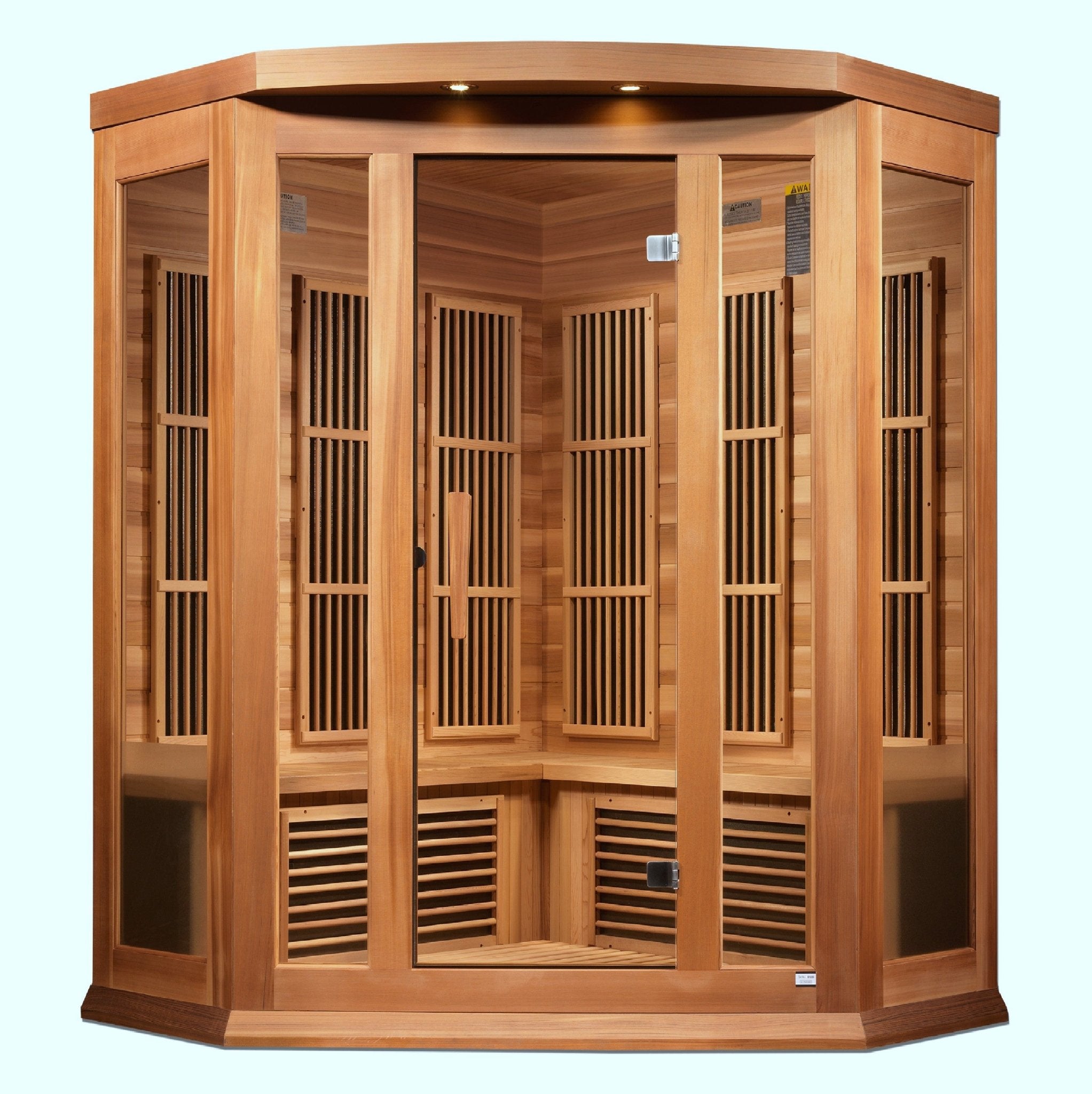 Maxxus 3-Person Corner Low EMF FAR Infrared Sauna – Canadian Hemlock-Maxxus-InHouse Wellness