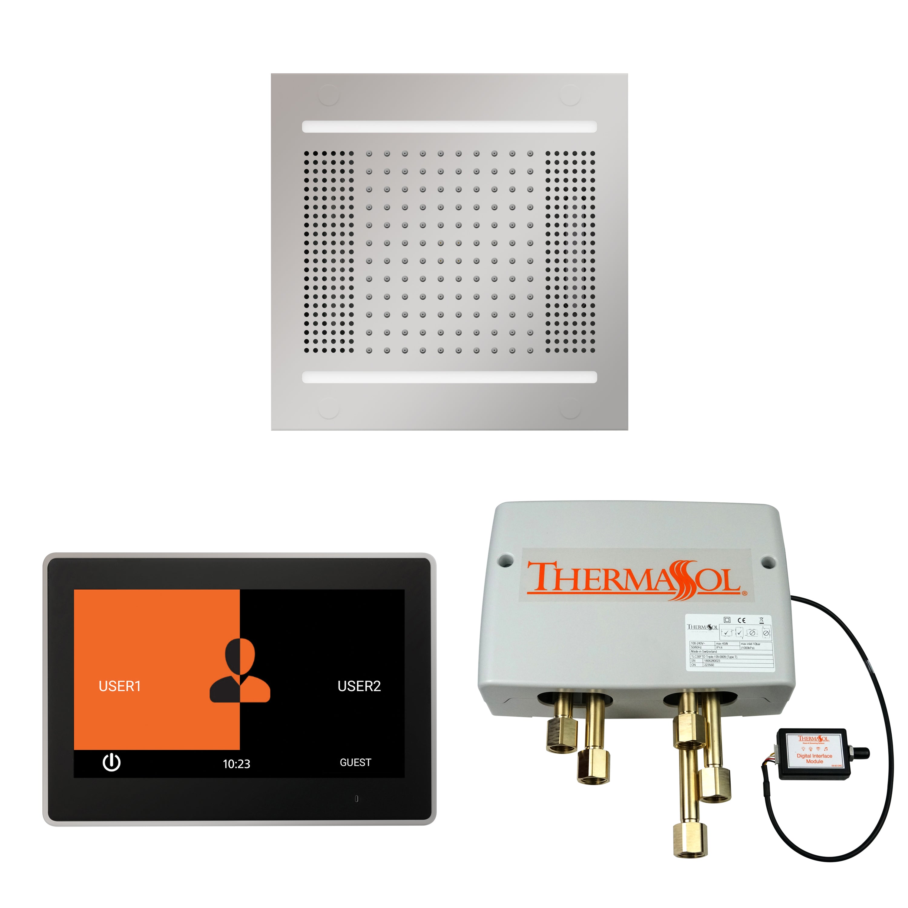 ThermaSol TWPH147S – 7" ThermaTouch, HydroVive 14", SteamVection, Digital Shower Valve
