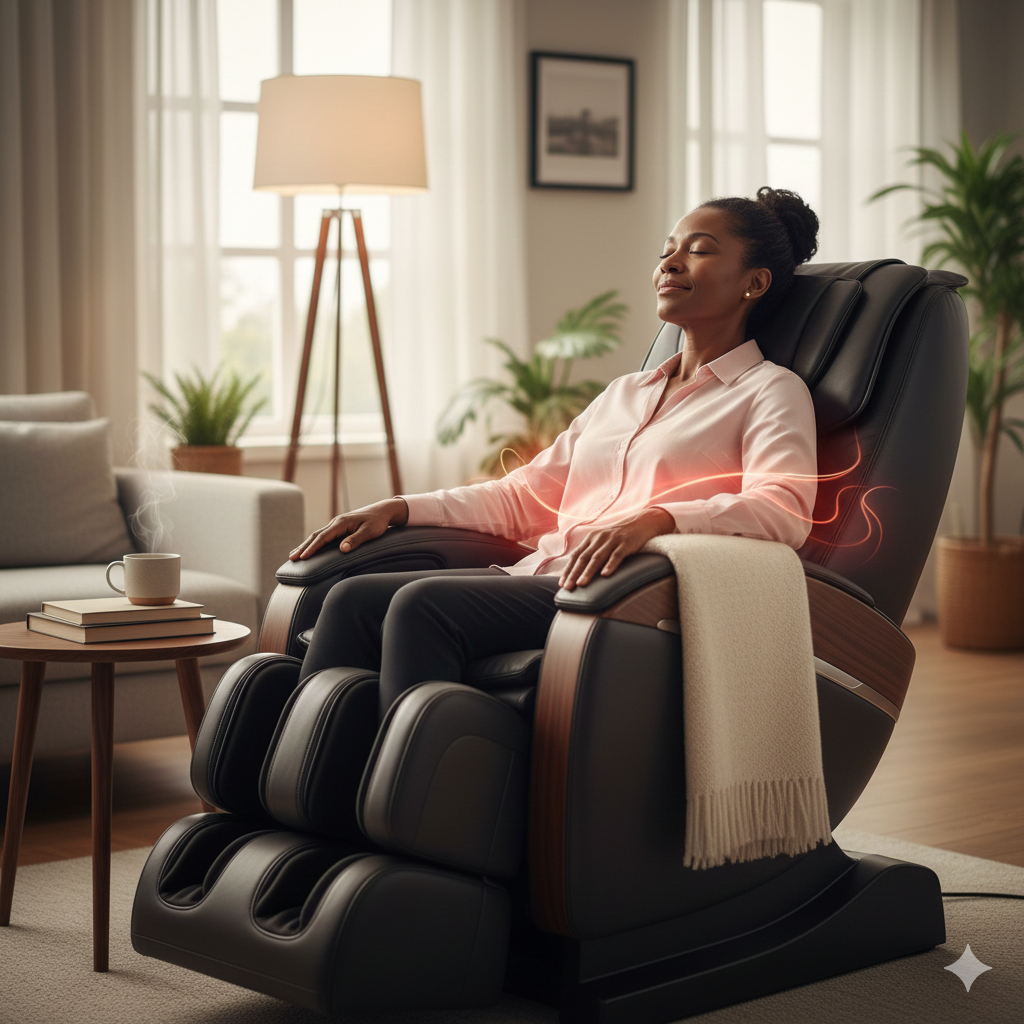 woman-heated-massage-chair