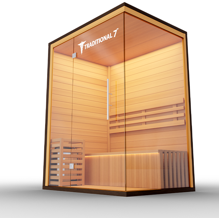 Traditional 7™ Sauna | 4-Person Hemlock Sauna with Rapid Heating & Medical Benefits