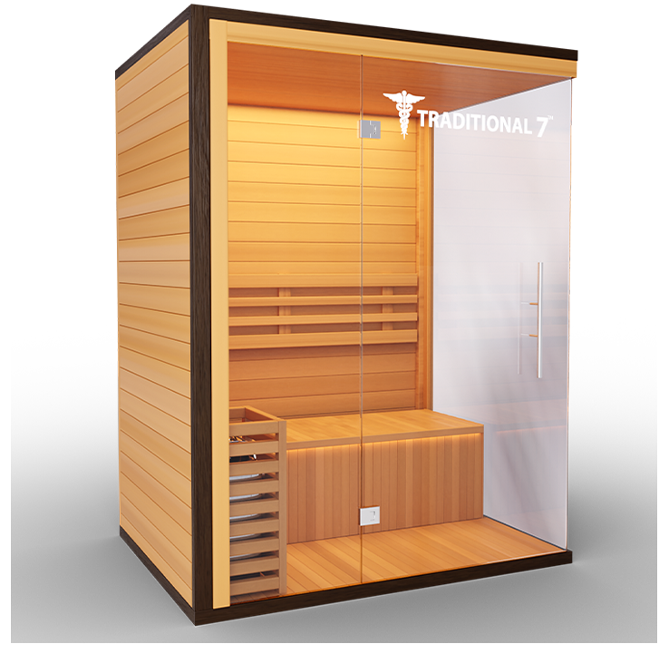 Traditional 7™ Sauna | 4-Person Hemlock Sauna with Rapid Heating & Medical Benefits