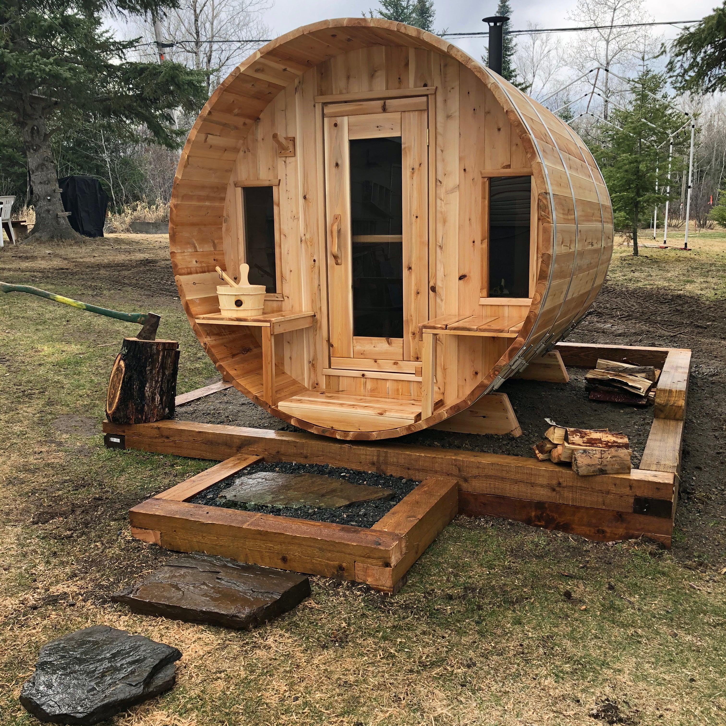 LeisureCraft Tranquility Barrel Sauna for up to 8 People | Premium Canadian Cedar