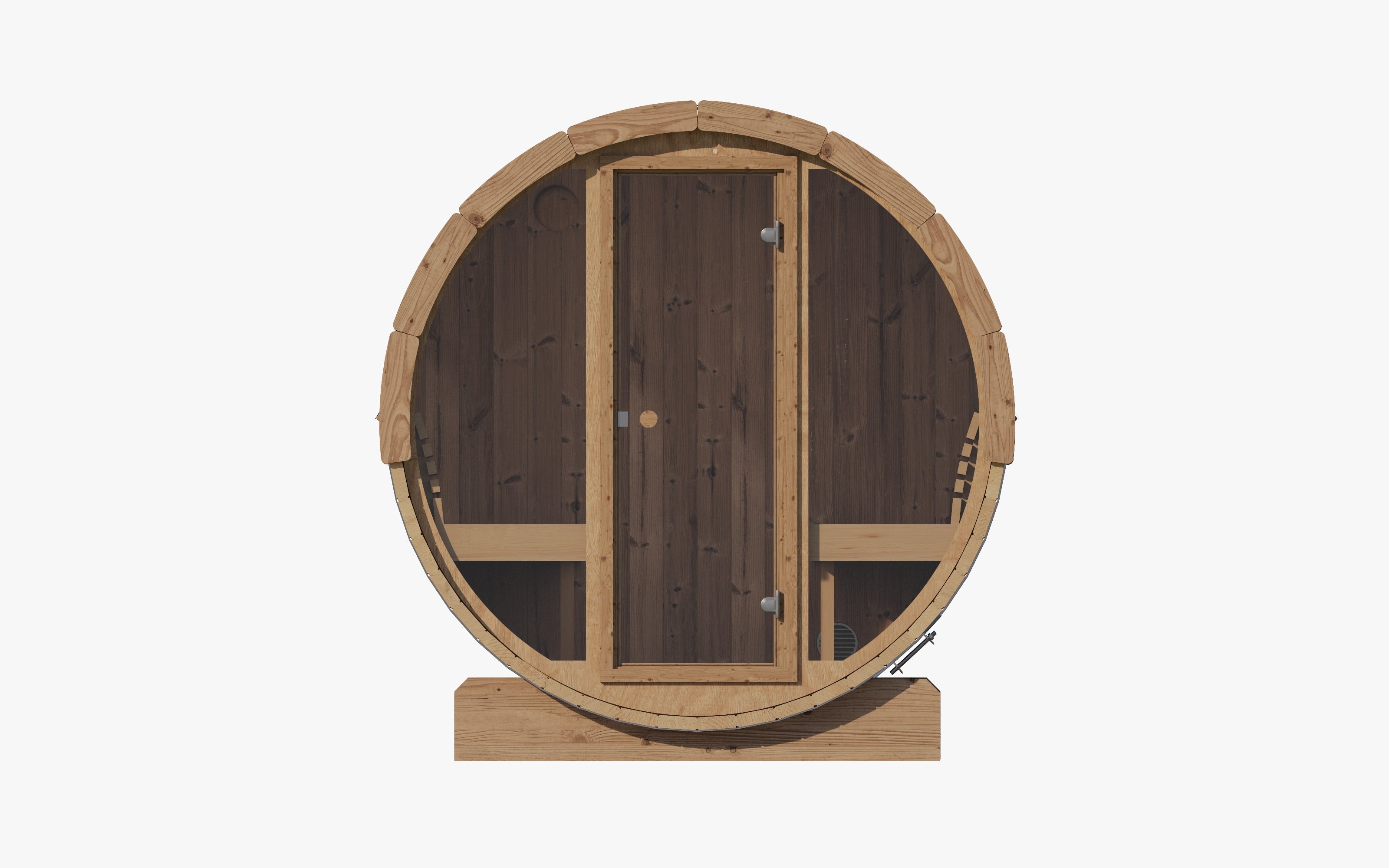 SaunaLife Model E8G Outdoor Barrel Sauna with Glass Front