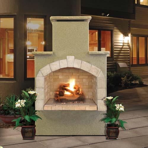 Cal Flame Stucco & Tile Rectangle Fire Pit – Porcelain Tile Top & Ameristone Stucco Base for Durable Outdoor Gatherings (FRP908-1)