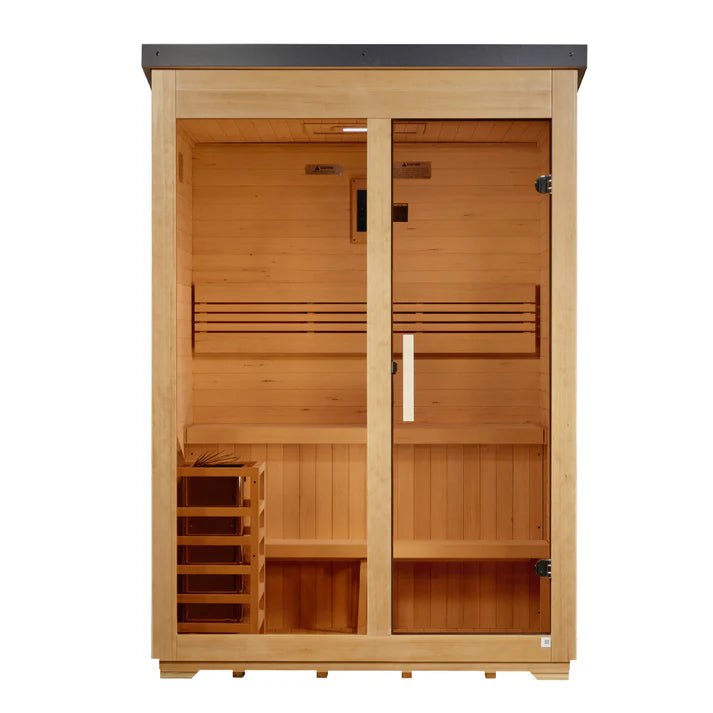 Golden Designs Arlberg 3 Person Outdoor Sauna 8.0 kW Flat Roof
