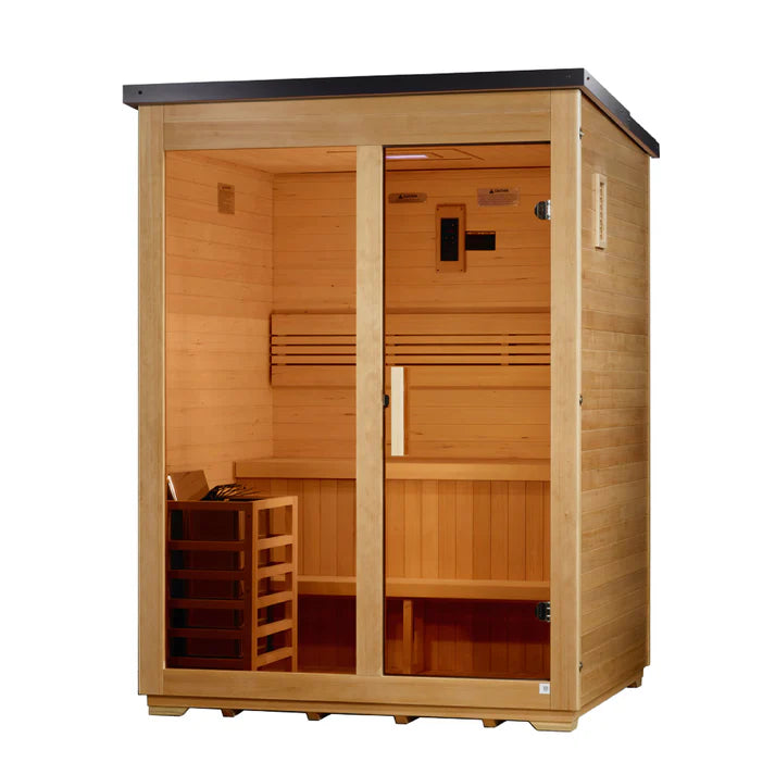 Golden Designs Arlberg 3 Person Outdoor Sauna 8.0 kW Flat Roof
