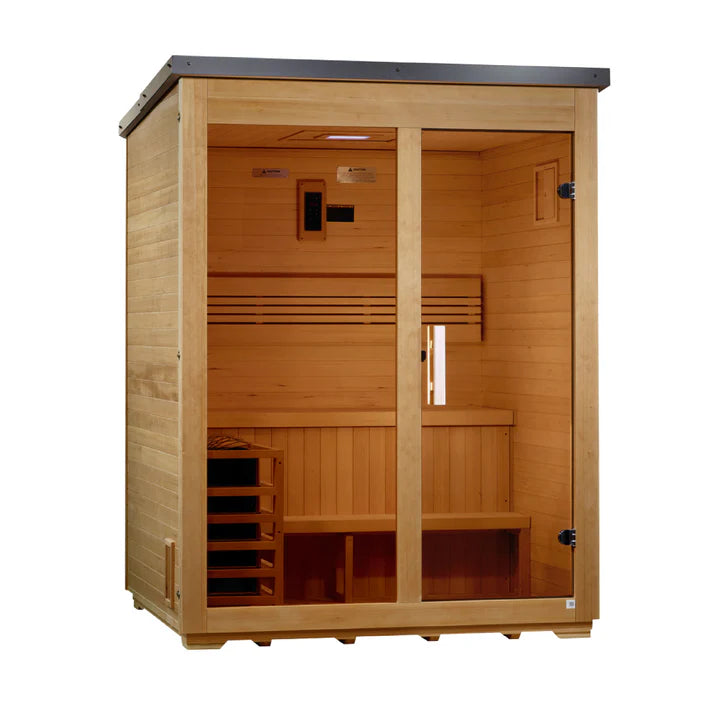 Golden Designs Arlberg 3 Person Outdoor Sauna 8.0 kW Flat Roof