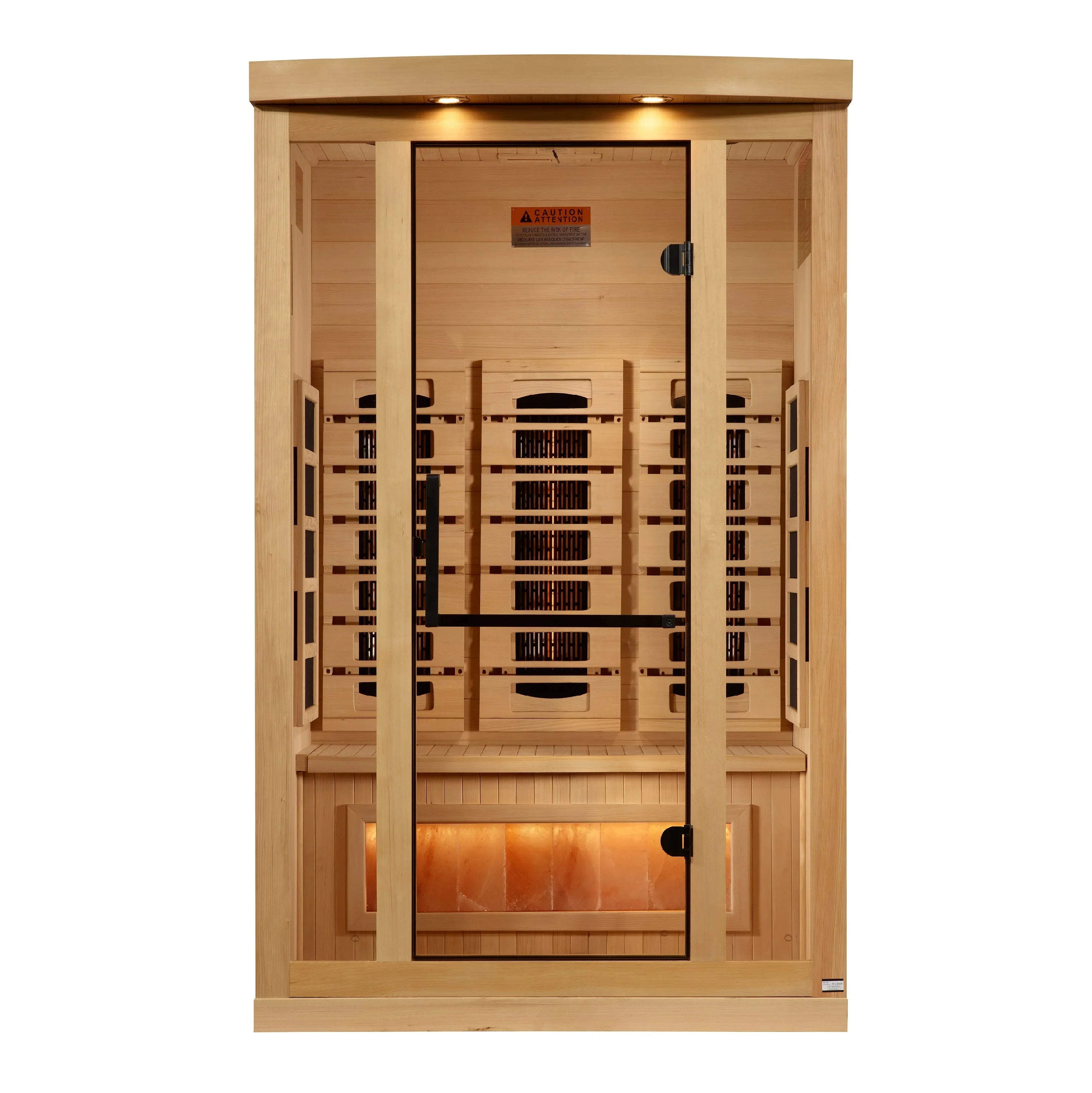 Golden Designs Reserve 2 Person Indoor Full Spectrum Infrared Sauna – Hemlock, Bluetooth, Chromotherapy, Himalayan Salt Bar