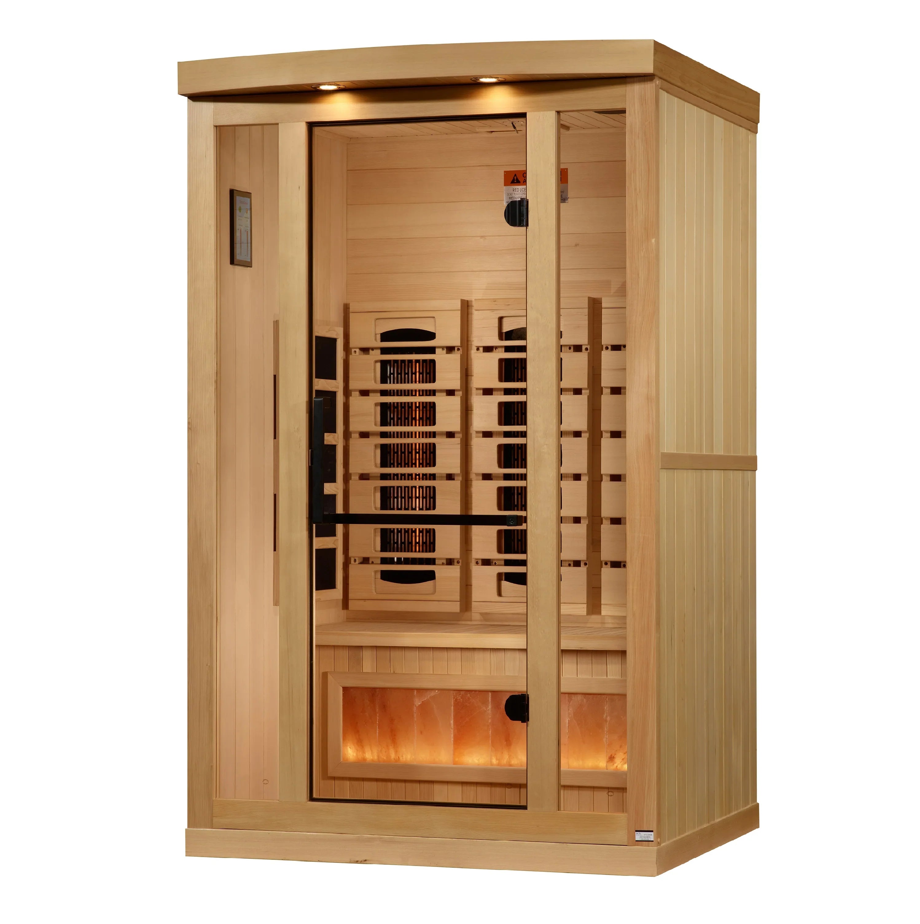 Golden Designs Reserve 2 Person Indoor Full Spectrum Infrared Sauna – Hemlock, Bluetooth, Chromotherapy, Himalayan Salt Bar