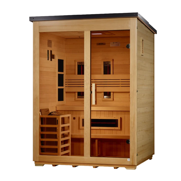 Golden Designs Carinthia 3-Person Hybrid Outdoor Sauna | Flat Roof