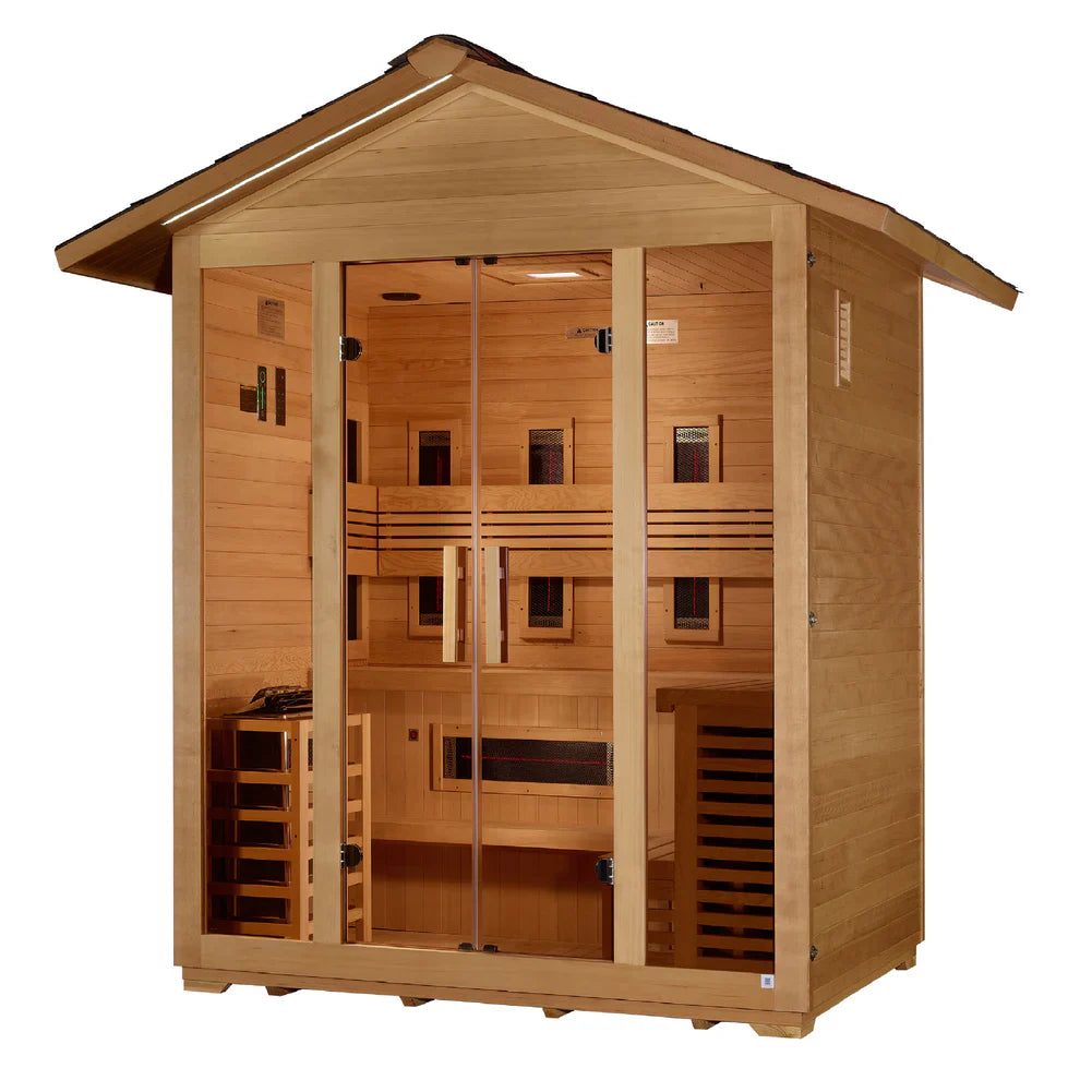 Golden Designs Gargellen GDI-8125-01 5-Person Hybrid Outdoor Sauna 8.0 kW