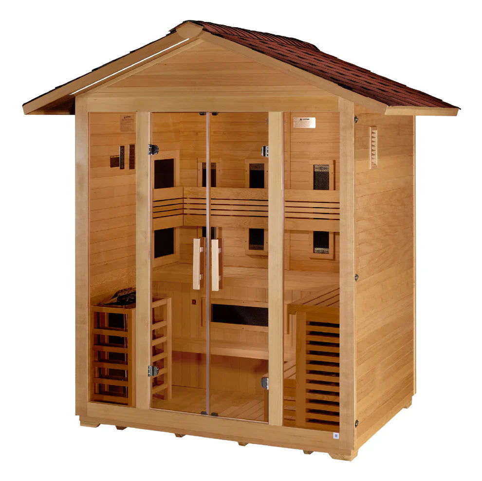 Golden Designs Gargellen GDI-8125-01 5-Person Hybrid Outdoor Sauna 8.0 kW