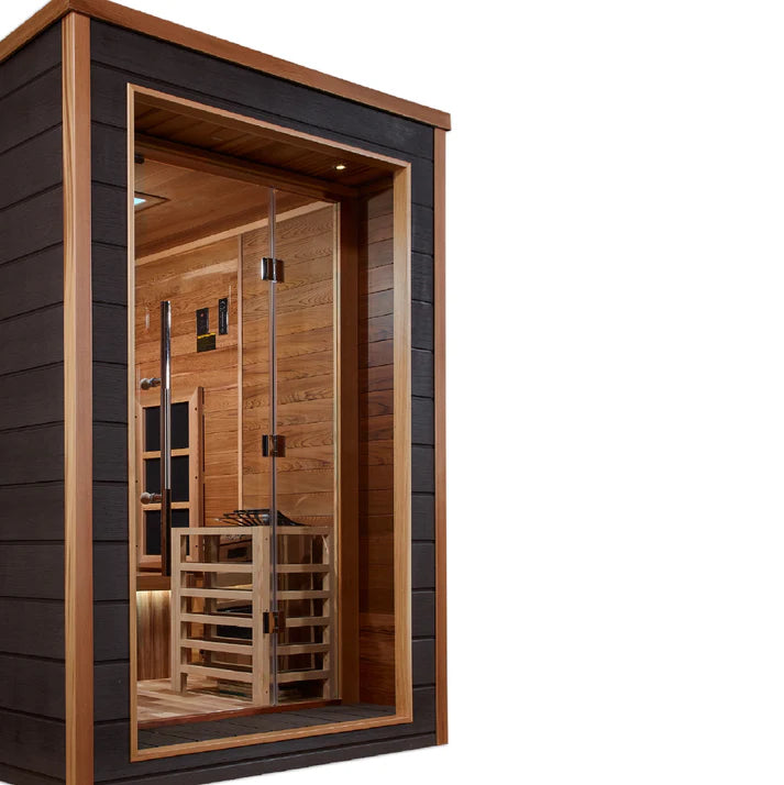 Golden Designs Karlstad 6-Person Hybrid Outdoor Sauna | Traditional & Infrared