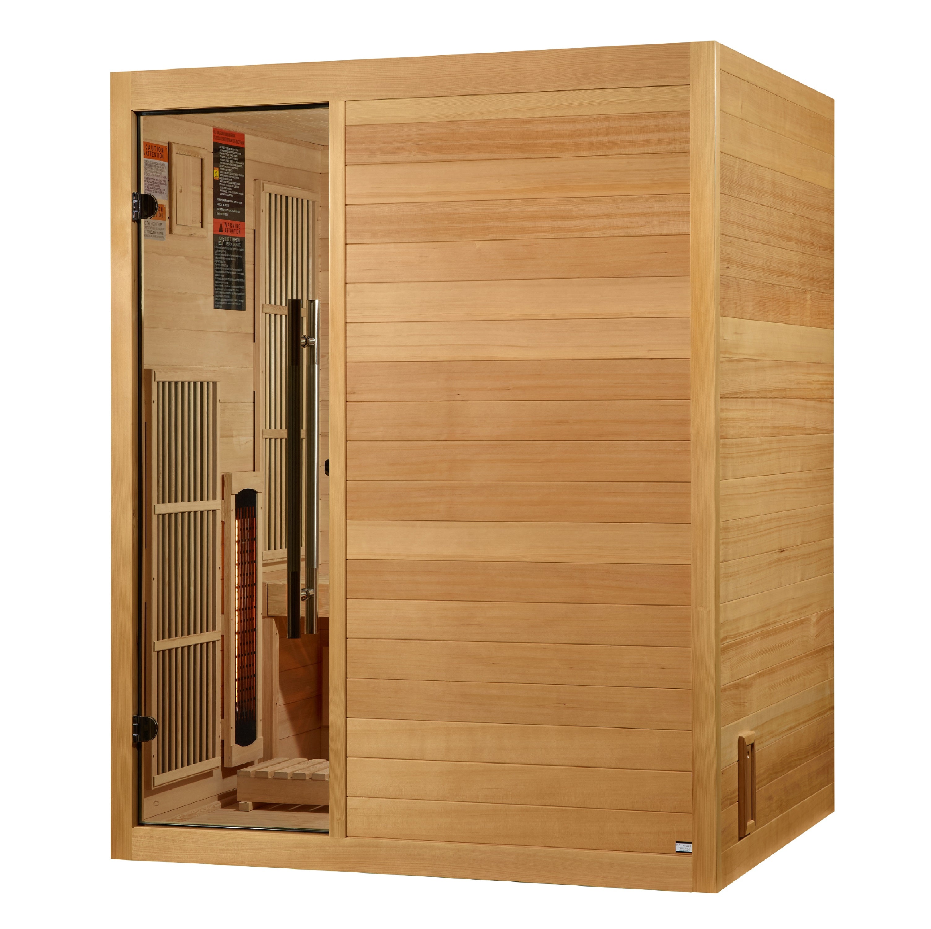 Golden Designs 2025 Soria 3-Person Hybrid Sauna – Full Spectrum Infrared & Harvia Stove