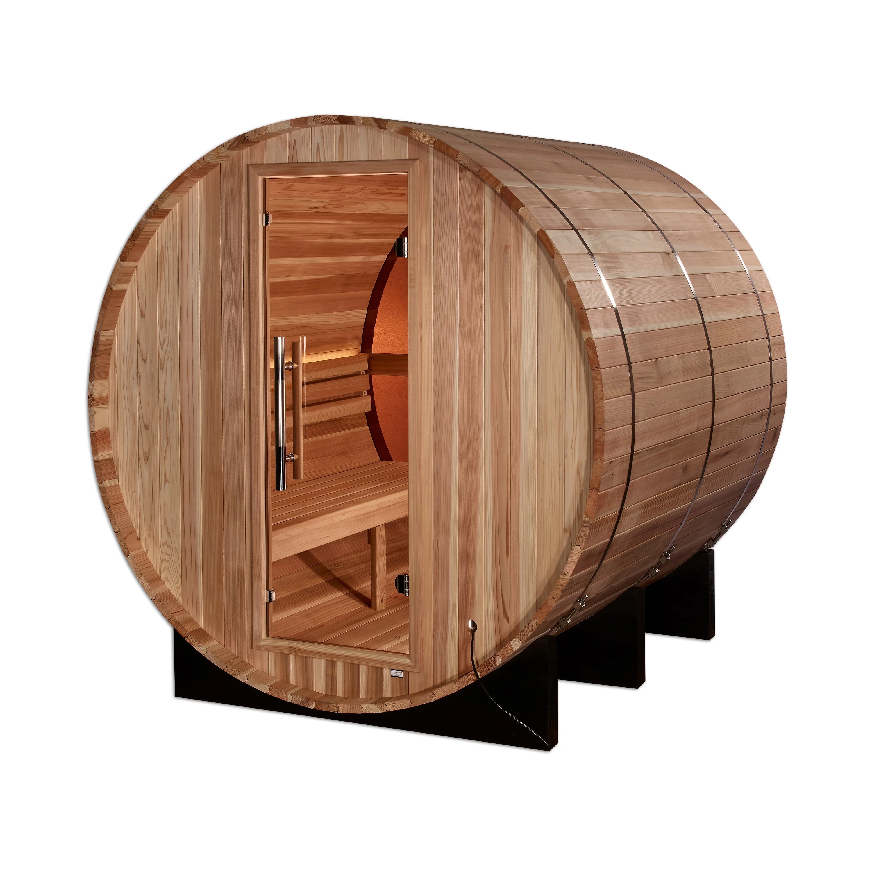 Golden Designs Zurich – 4 person Indoor Traditional Sauna – Hemlock, Touchscreen, Bluetooth, LED Lighting