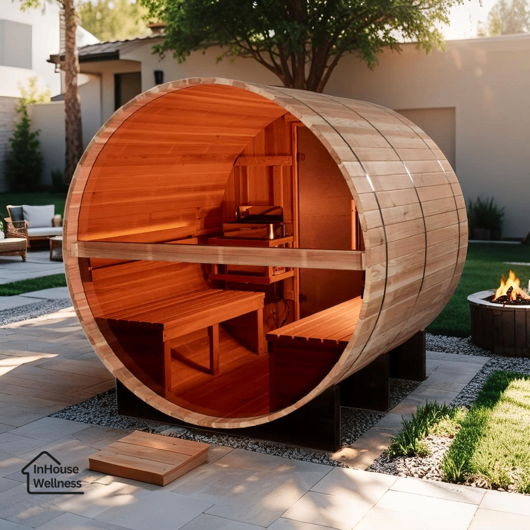 Golden Designs Zurich – 4 person Indoor Traditional Sauna – Hemlock, Touchscreen, Bluetooth, LED Lighting