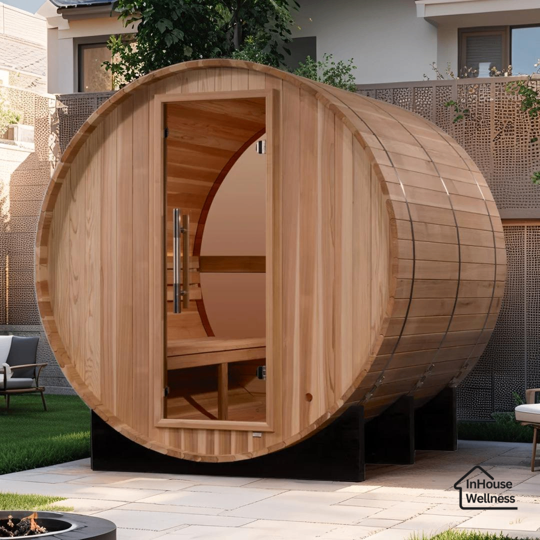 Golden Designs Zurich – 4 person Indoor Traditional Sauna – Hemlock, Touchscreen, Bluetooth, LED Lighting