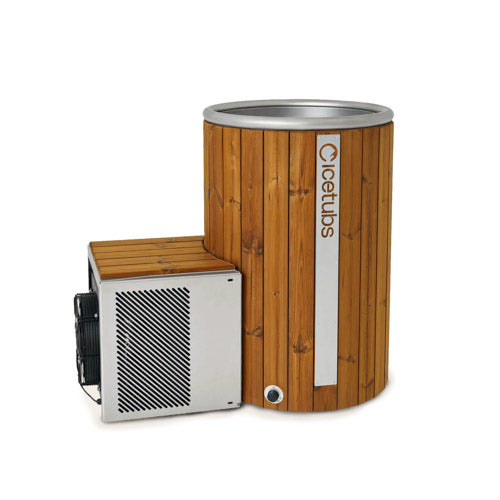 Icetubs IceBarrel 2.18 kW Thermowood Stainless Cold Plunge 53 in with Stairs