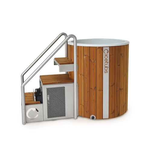 Icetubs IceBarrel XL 2.18 kW Thermowood Fiberglass Cold Plunge with Stairs
