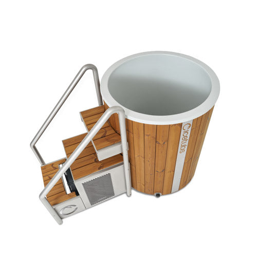 Icetubs IceBarrel XL 2.18 kW Thermowood Fiberglass Cold Plunge with Stairs