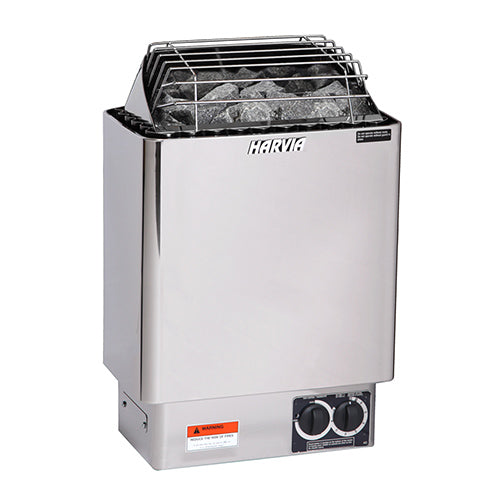 Harvia KIP 80B 8 kW Stainless Steel Electric Sauna Heater with Built‑In Controls