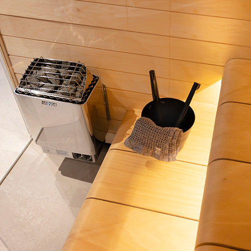 Harvia KIP 80B 8 kW Stainless Steel Electric Sauna Heater with Built‑In Controls