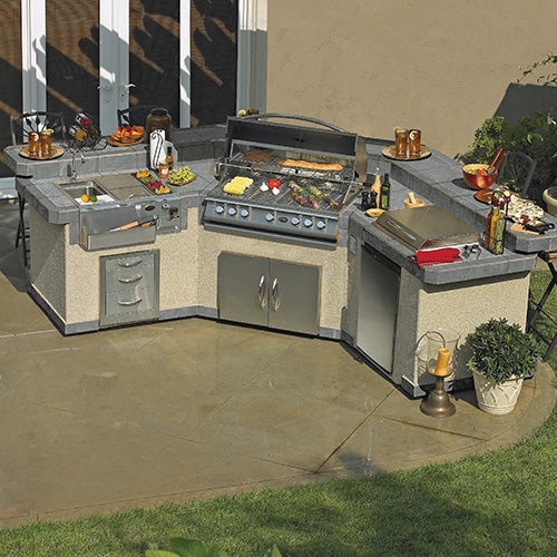 Laguna Q GPV3100 Outdoor Kitchen Island – Premium 5-Burner Convection Grill with Deep Fryer and Side Burners