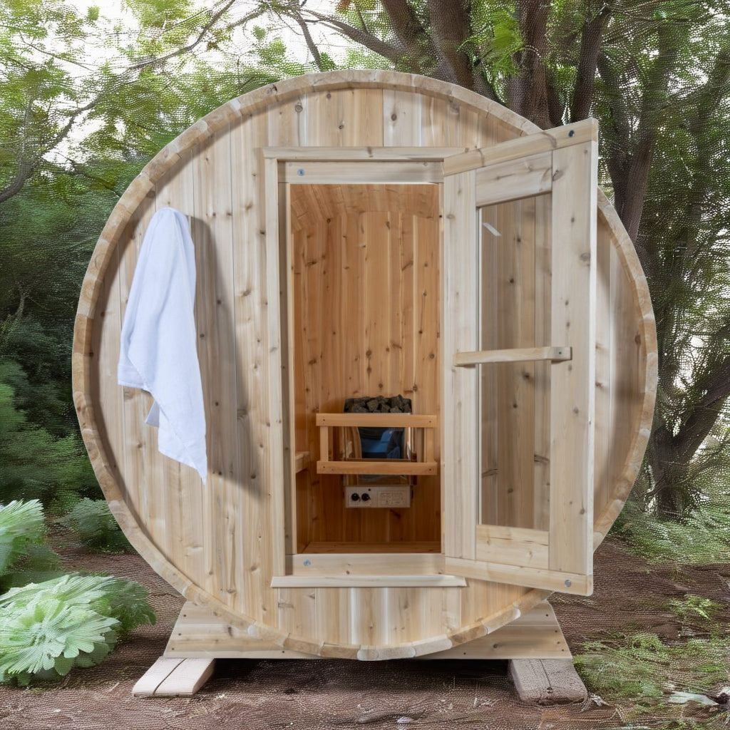 Leisurecraft Timber Harmony 4 Person Outdoor Barrel Sauna