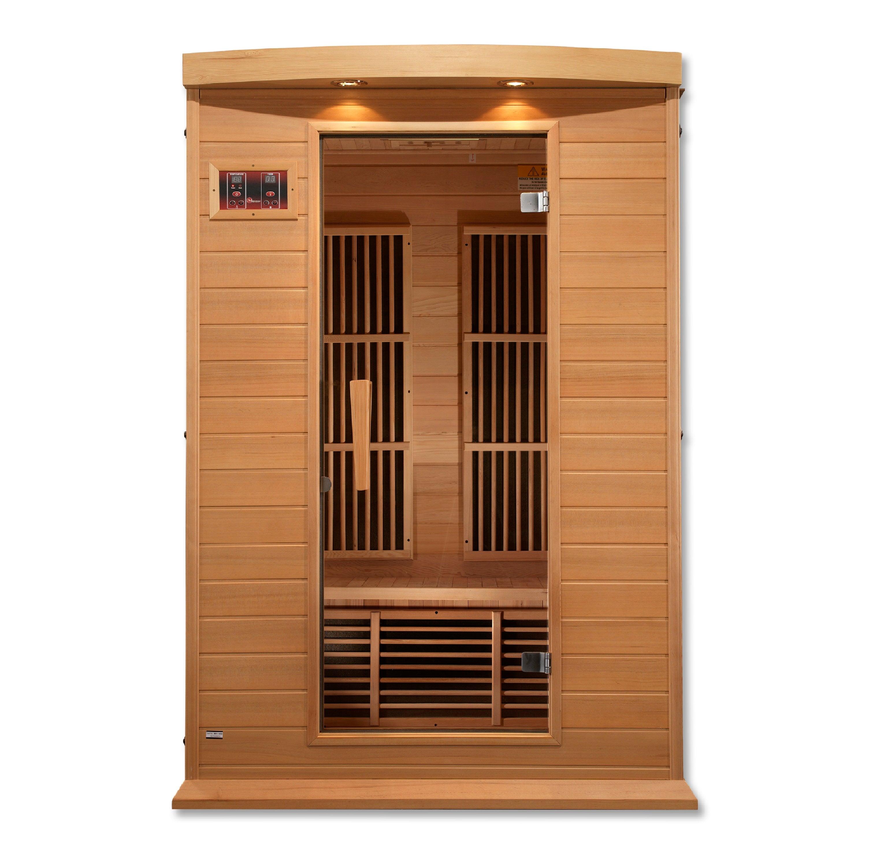 Maxxus Low EMF FAR Infrared Sauna – Canadian Hemlock – 2-Person Capacity