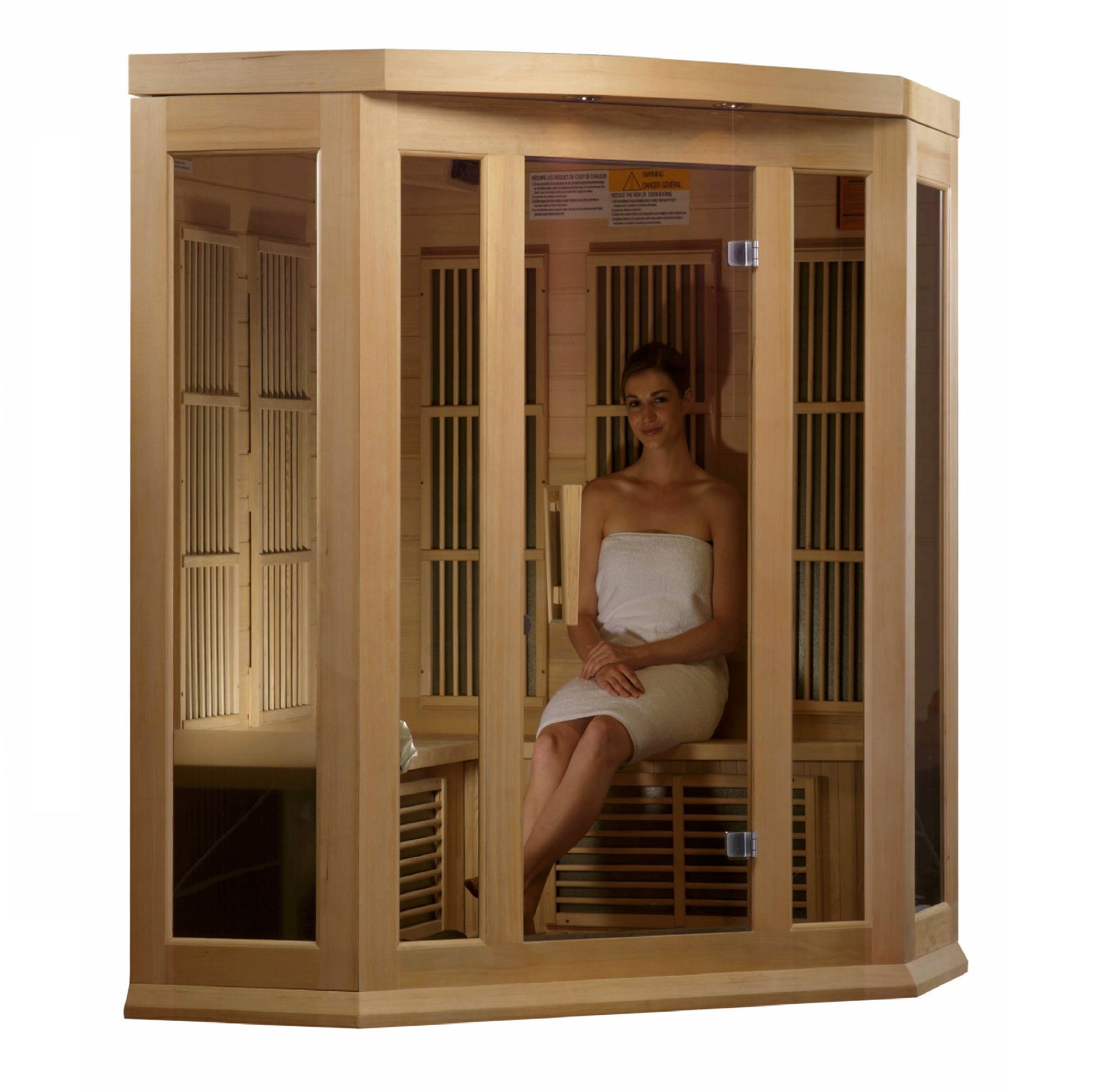 Maxxus Low EMF FAR Infrared Sauna – Canadian Hemlock (3-Person Capacity)