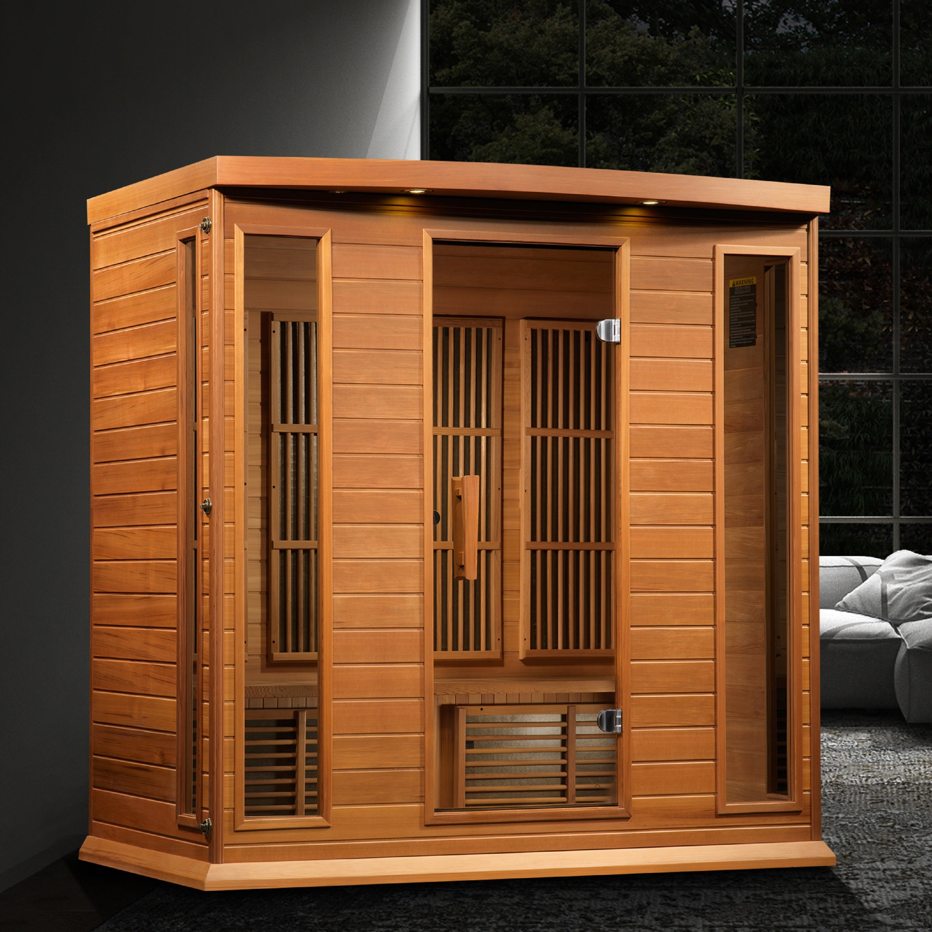 Maxxus 4-Person Low EMF FAR Infrared Sauna – Canadian Red Cedar