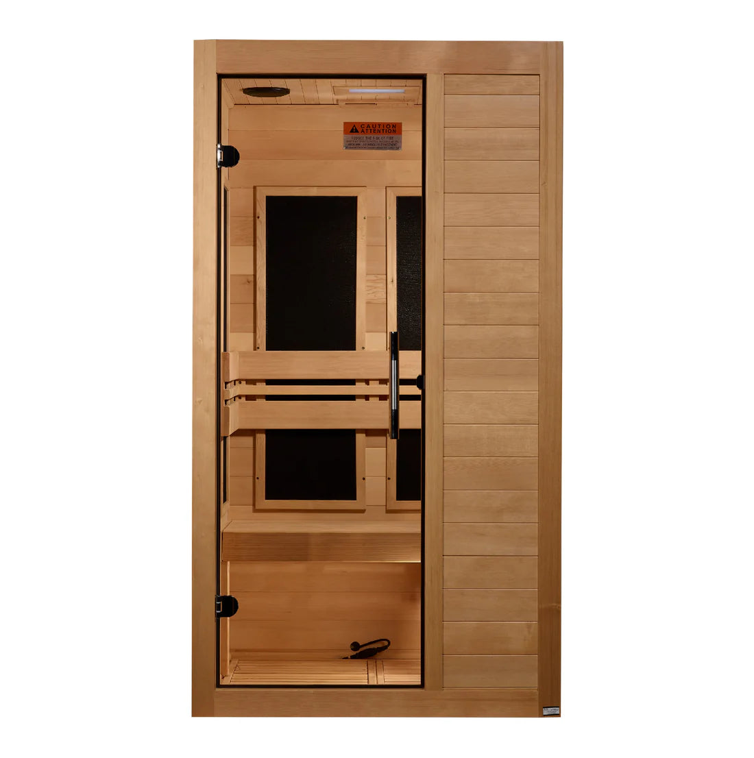 Maxxus MX-S106-01 S-Line 1-Person Low EMF FAR Infrared Sauna w/ Red Light & Bluetooth