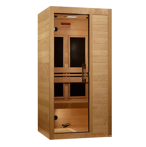 Maxxus MX-S106-01 S-Line 1-Person Low EMF FAR Infrared Sauna w/ Red Light & Bluetooth