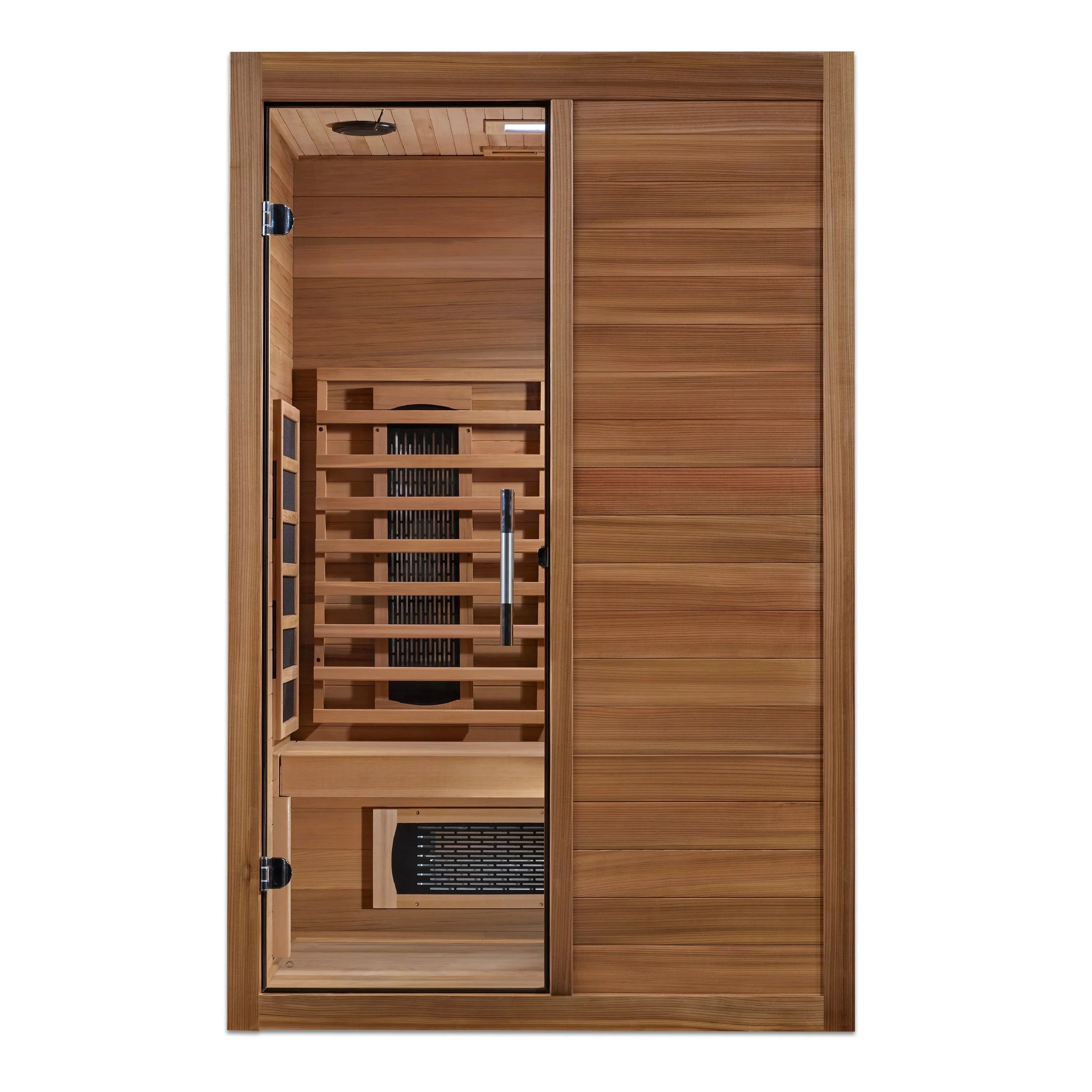 Maxxus S-Line 2 Person Indoor Full Spectrum Infrared Sauna – Pacific Cedar, Bluetooth, Chromotherapy