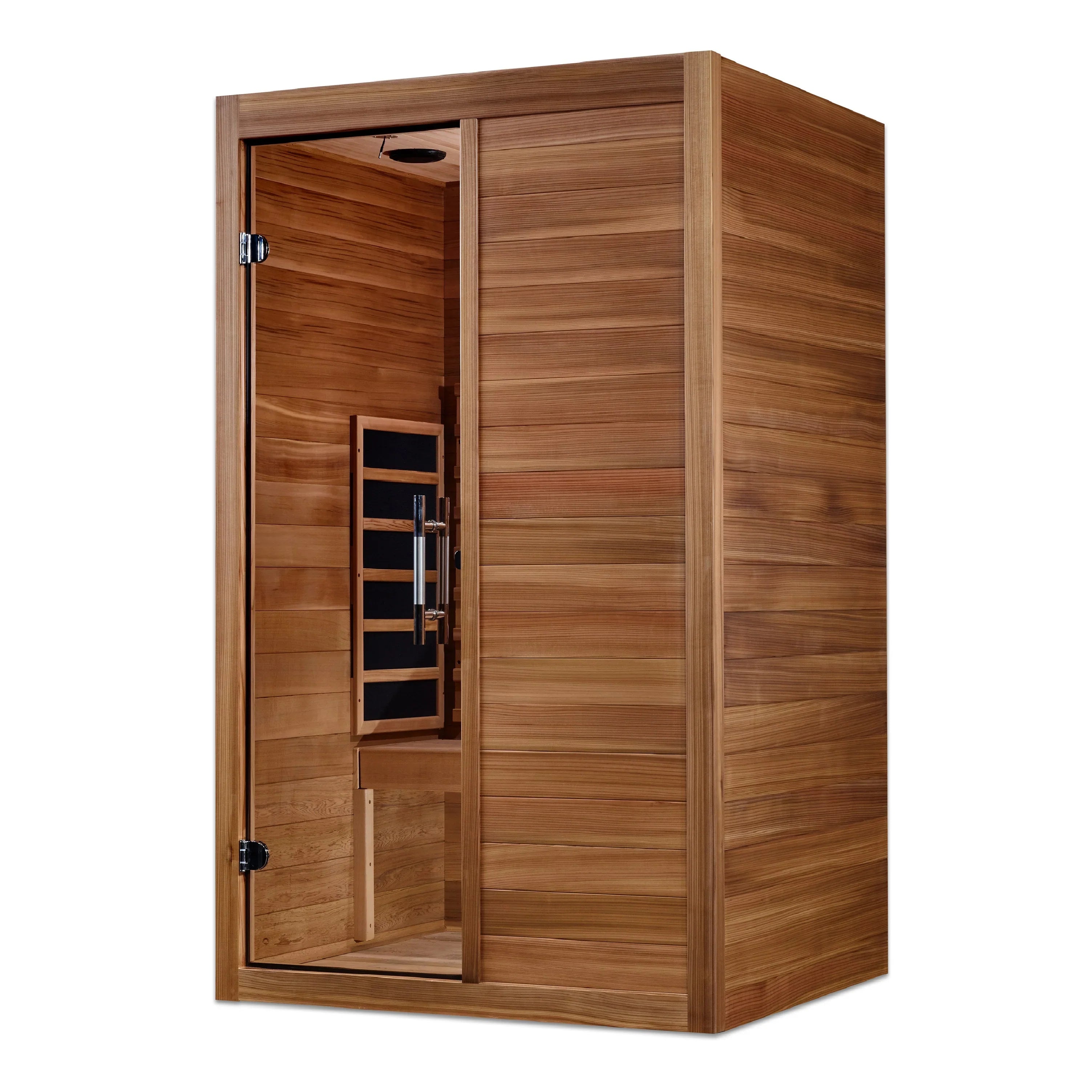Maxxus S-Line 2 Person Indoor Full Spectrum Infrared Sauna – Pacific Cedar, Bluetooth, Chromotherapy