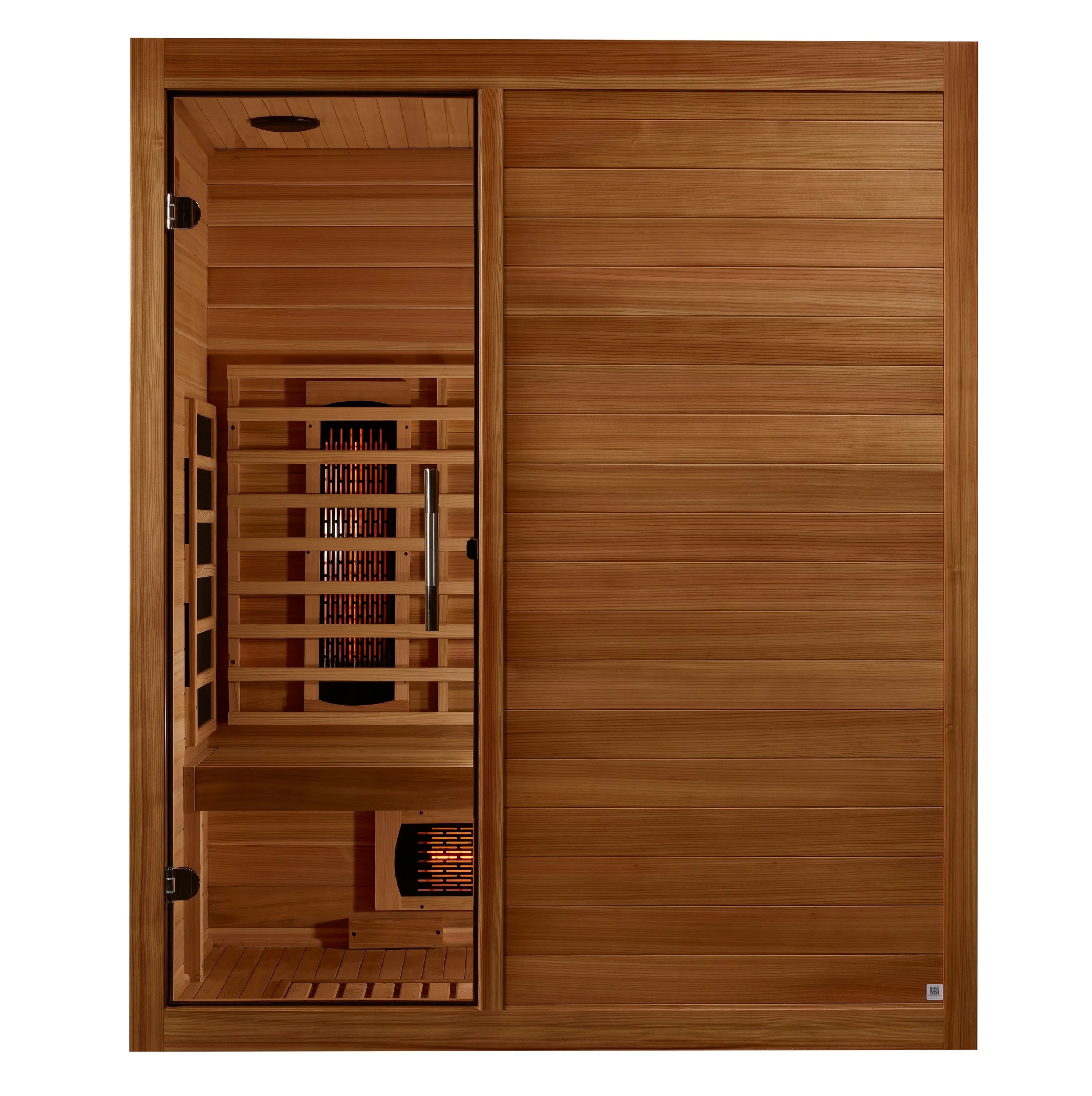 Maxxus S-Line 3 Person Indoor Full Spectrum Infrared Sauna – Pacific Cedar, Bluetooth, Chromotherapy