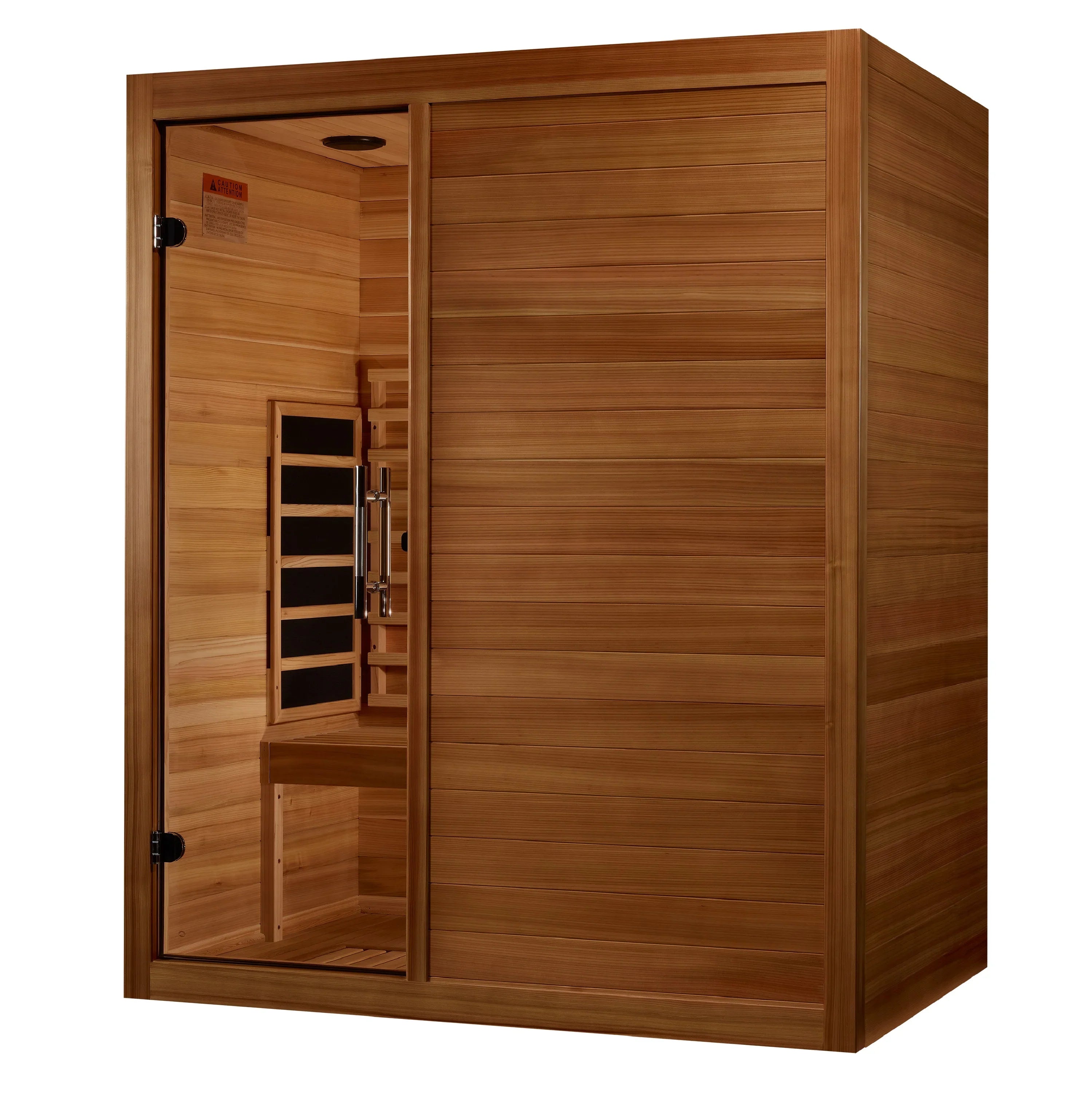 Maxxus S-Line 3 Person Indoor Full Spectrum Infrared Sauna – Pacific Cedar, Bluetooth, Chromotherapy