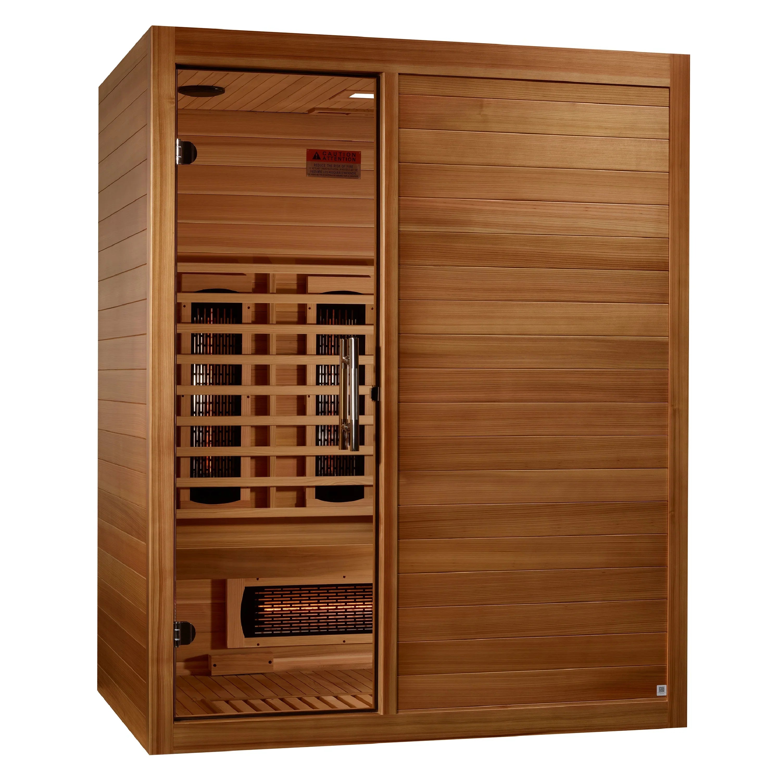 Maxxus S-Line 3 Person Indoor Full Spectrum Infrared Sauna – Pacific Cedar, Bluetooth, Chromotherapy