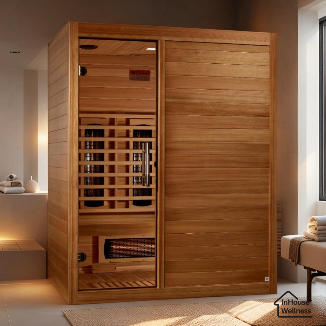 Maxxus S-Line 3 Person Indoor Full Spectrum Infrared Sauna – Pacific Cedar, Bluetooth, Chromotherapy