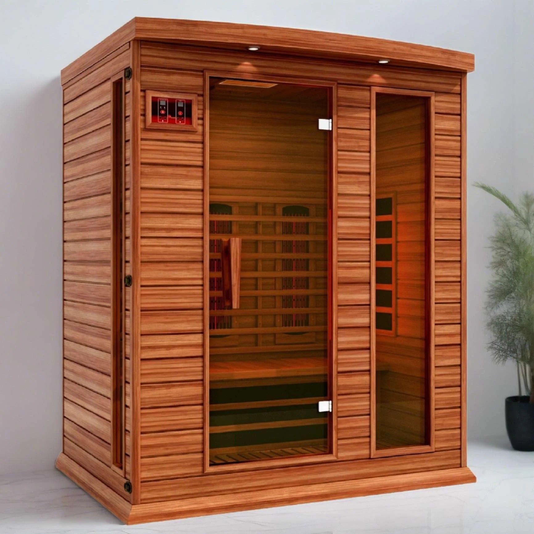 Maxxus 3-Person Full Spectrum Near Zero EMF FAR Infrared Sauna – Canadian Red Cedar